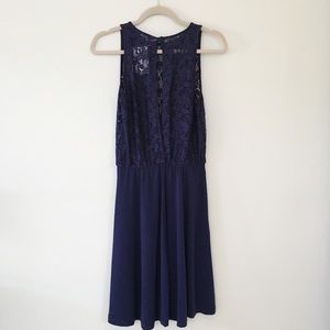 indigo lace dress